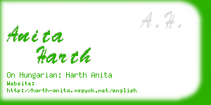 anita harth business card